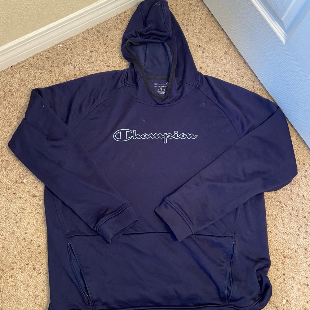 Champion Athletic sweatshirt hoodie navy blue size XL